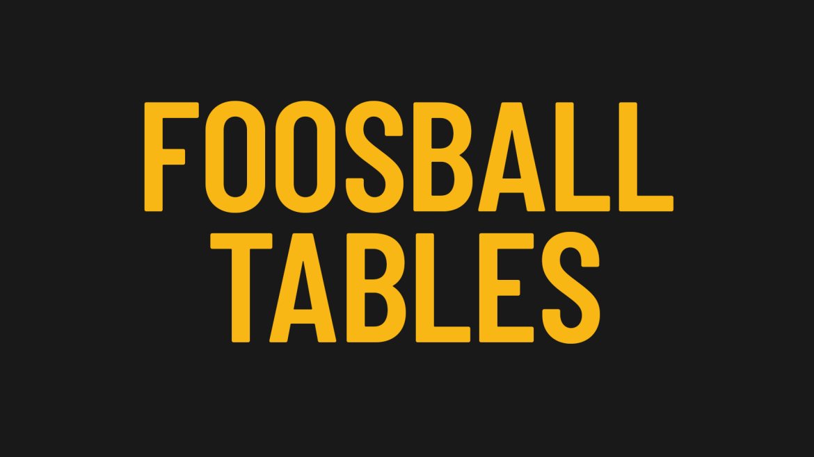 Foosball table for a home or clubhouse game room