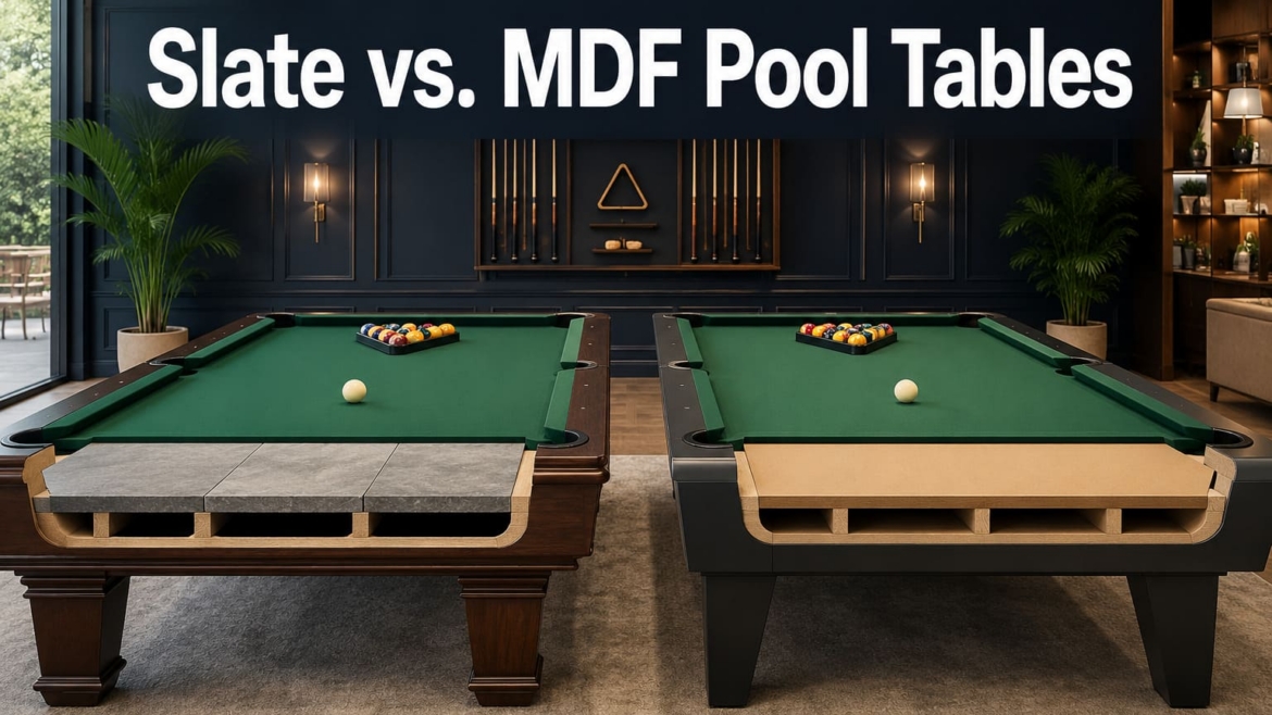 Comparison of slate and MDF pool-table playing surfaces